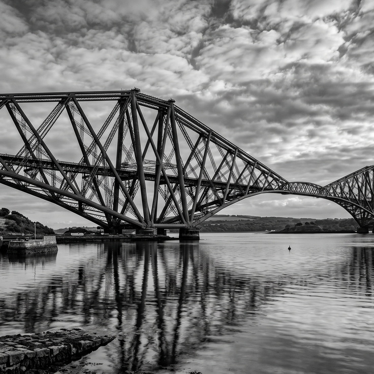 Black and white structural steel framework